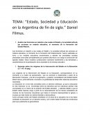 “Estado, Sociedad y Educación en la Argentina de fin de siglo.” Daniel Filmus