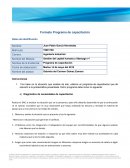 Gestión del capital humano y liderazgo v1 Nombre de la Evidencia: Programa de capacitación