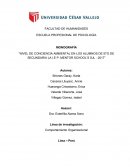 Nivel de conciencia ambiental en los alumnos de 5to de secundaria la I.E P. Mentor School’s SJL - 2017