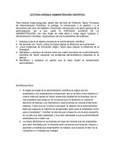 LECTURA DIRIGIDA ADMINISTRACIÓN CIENTÍFICA