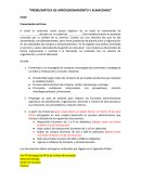 Problemática de aprovisionamiento y almacenaje