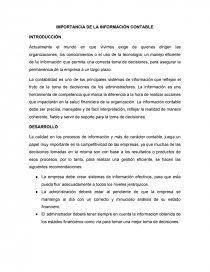 Importancia de la información contable. Página 1