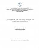 LA DESESPERANZA APRENDIDA EN EL APRENDIZAJE DE LA EDUCACIÓN MATEMÁTICA
