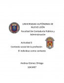 CONTEXTO SOCIAL. El individuo como contexto