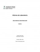 Informe Química- REACCIONES DE OXIDO-REDUCCIÓN