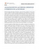LEGALIZACION DE LAS DROGAS, BENEFICIO O PERJUICIO EN LA SOCIEDAD