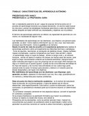TRABAJO CARACTERISTICAS DEL APRENDIZAJE AUTÓNOMO