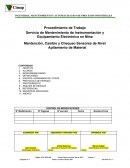 Servicio de Mantenimiento de Instrumentación y Equipamiento Electrónico en Mina