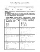 PRUEBA MATEMÁTICA ECUACIÓN DE LA RECTA 3° MEDIO