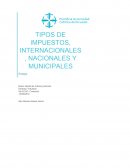 TIPOS DE IMPUESTOS, INTERNACIONALES, NACIONALES Y MUNICIPALES