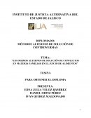 Los medios alternos de solución de conflictos en materia familiar en el juicio de alimentos