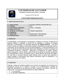 PROGRAMA ANALISIS QUIMICO. Página 1