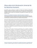 Glosa sobre de la Declaración Universal de los Derechos Humanos