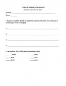 Prueba de Lenguaje y comunicación. Lecciones perro, burro, ratón