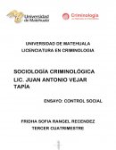 Control Social. SOCIOLOGÍA CRIMINOLÓGICA