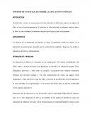 INFORME DE INVESTIGACION SOBRE LA EDUCACION EN MEXICO