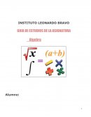 GUIA DE ESTUDIOS DE LA ASIGNATURA Algebra