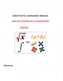 GUIA DE ESTUDIOS DE LA ASIGNATURA Algebra