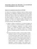 OBLIGACIONES LABORALES DEL EMPLEADOR Y A SU VEZ IDENTIFICAR EL ENTE GUBERNAMENTAL POR EL CUAL SE RIGEN