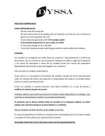 POLITICAS COMERCIALES PARA EMPRESARIAS/OS. Página 1