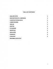 EJEMPLO EMPRESA CON ANALISIS DOFA. Página 1