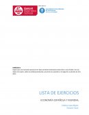 Lista de ejercicios . Economía española y mundial