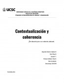 Contextualización y coherencia Dos elementos para una redacción adecuada