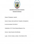 Ensayo sobre patrimonio Tangible e Intangible de la mancomunidad COLOSUCA