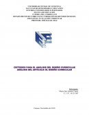 ANÁLISIS DEL ARTÍCULO: EL DISEÑO CURRICULAR