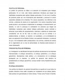 POLÍTICA DE PERSONAL