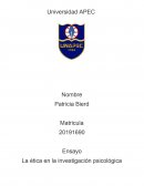 La ética en la investigación psicológica