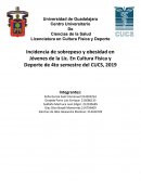 Incidencia de sobrepeso y obesidad en Jóvenes de la Lic. En Cultura Física y Deporte de 4to semestre del CUCS