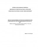 Impacto de Proyectos Urbanisticos Mal Planificados en el Sector Tanaguarenas del 2015 al 2019