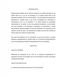 LAS TICS EN LA EDUCACION. Página 1
