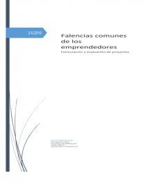 FALENCIAS COMUNES DE LOS EMPRENDEDORES. Página 1