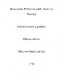Administración y gestión Valores del ser
