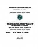 Análisis de la calidad de servicio en la oficina desconcentrada de OSCE Huaraz basado en la Satisfaccion de los usuarios