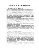 SEGMENTACION DE MERCADO