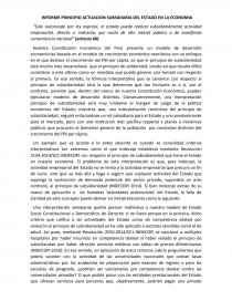 INFORME PRINCIPIO ACTUACION SUBSIDIARIA DEL ESTADO EN LA ECONOMIA. Página 1