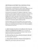 IMPORTANCIA DE INTERNET EN LA SOCIEDAD ACTUAL