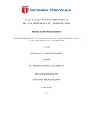 VALORES LABORALES Y ÉTICA PROFESIONAL DEL ÁREA ADMINISTRATIVA EN MT INDUSTRIAL S.A.C., CALLAO 2019