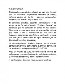 Programa civico de graduacion primaria - Ensayos - Dulce Medina