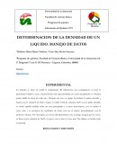 DETERMINACION DE LA DENSIDAD DE UN LIQUIDO. MANEJO DE DATOS