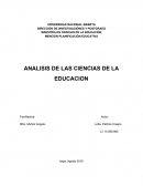 ANALISIS DE LAS CIENCIAS DE LA EDUCACION