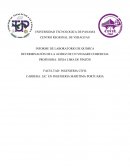 INFORME DE LABORATORIO DE QUIMICA DETERMINACIÓN DE LA ACIDEZ DE UN VINAGRE COMERCIAL