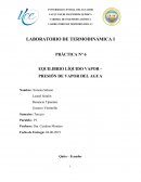 PRÁCTICA N° 6 EQUILIBRIO LÍQUIDO VAPOR – PRESIÓN DE VAPOR DEL AGUA