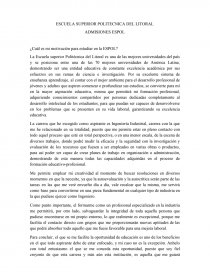ESCUELA SUPERIOR POLITECNICA DEL LITORAL ADMISIONES ESPOL. Página 1