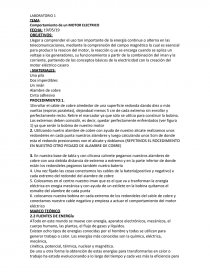 Comportamiento de un MOTOR ELECTRICO. Página 1