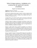 Sobre la lengua materna y ciudadanía en la construcción del espíritu de la nación colombiana