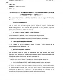 LAS TEORÍAS DE LAS DIMENSIONES CULTURALES PROPORCIONAN UN MARCO DE TRABAJO SISTEMÁTICO. Página 1